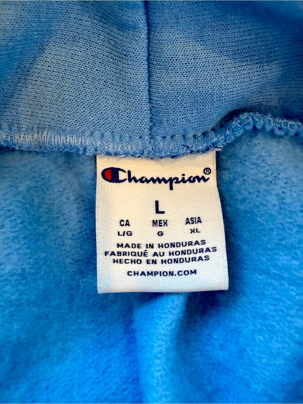 Champion UNC Carolina Blue Pullover Hoodie, Graphic design, Men’s L, EUC - Picture 10 of 10